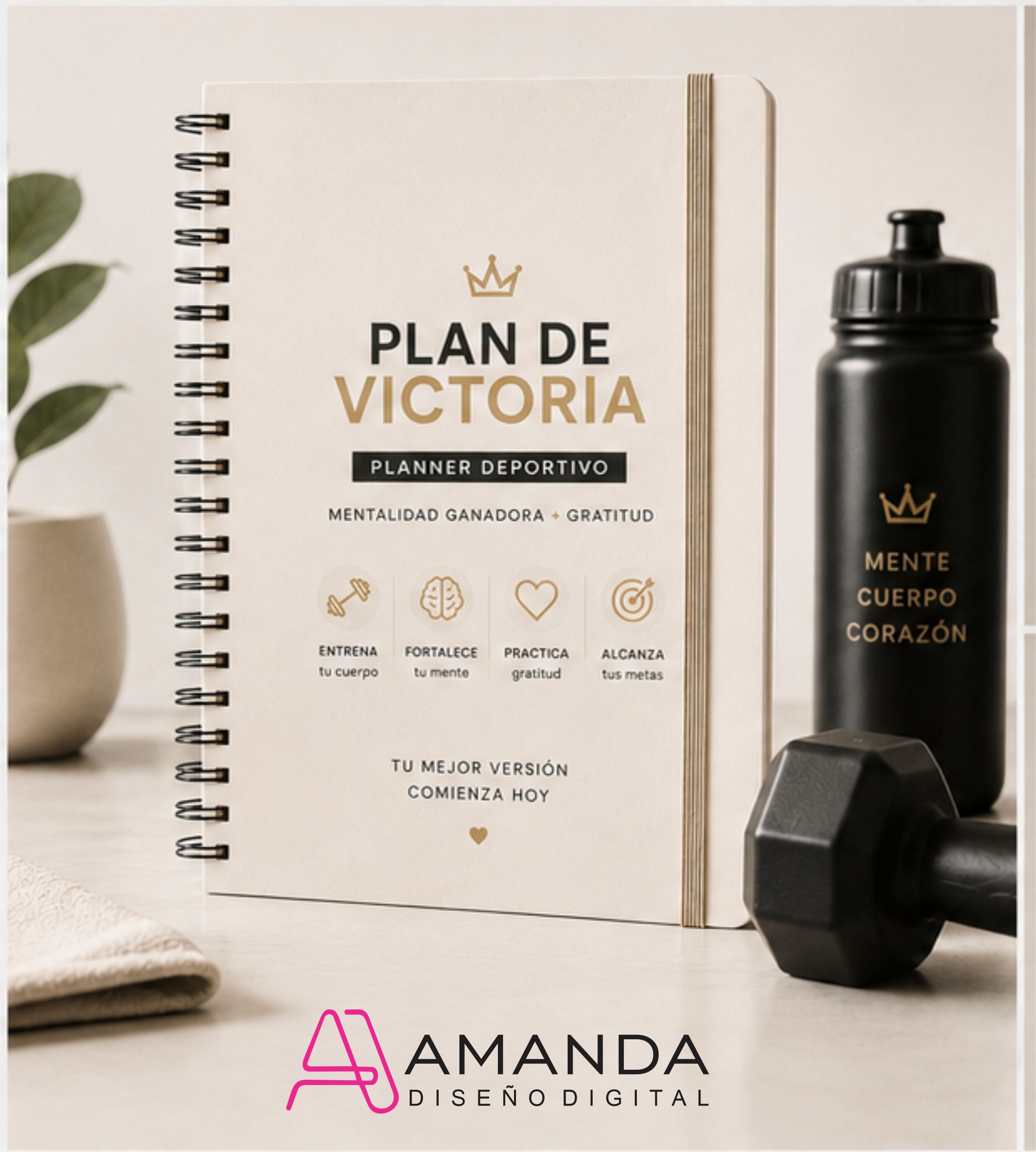 PLANNER DEPORTIVO Mentalidad Ganadora + Gratitud